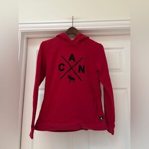 Canadiana Red Kids Hoodie with Logo size 14-16 boys XL